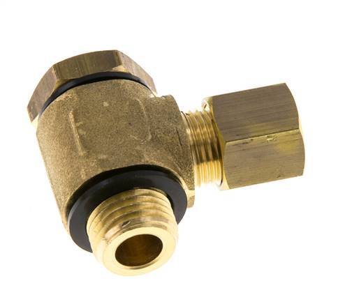 8mm & G1/4'' Brass Swivel Joint Compression Fitting with Male Threads 135 bar Polyamide DIN EN 1254-2