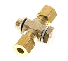 6mm & G1/8'' Brass T-Shape Tee Compression Fitting with Male Threads 150 bar Zinc plated Steel, with NBR insert DIN EN 1254-2