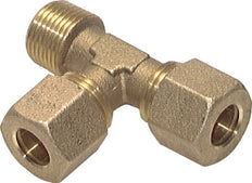 8mm & R1/8'' Brass Right Angle Tee Compression Fitting with Male Threads 135 bar DIN EN 1254-2 [2 Pieces]