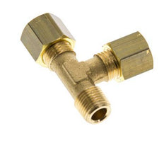 6mm & R1/8'' Brass Right Angle Tee Compression Fitting with Male Threads 150 bar DIN EN 1254-2 [2 Pieces]