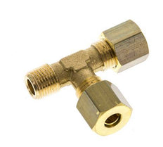6mm & R1/8'' Brass Right Angle Tee Compression Fitting with Male Threads 150 bar DIN EN 1254-2 [2 Pieces]