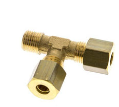 6mm & R1/8'' Brass Right Angle Tee Compression Fitting with Male Threads 150 bar DIN EN 1254-2 [2 Pieces]