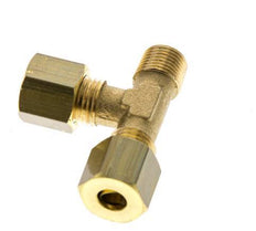 6mm & R1/8'' Brass Right Angle Tee Compression Fitting with Male Threads 150 bar DIN EN 1254-2 [2 Pieces]