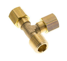 6mm & R1/4'' Brass Right Angle Tee Compression Fitting with Male Threads 150 bar DIN EN 1254-2 [2 Pieces]