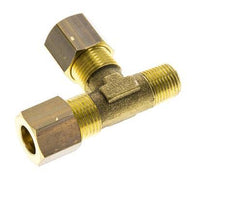 8mm & R1/8'' Brass Right Angle Tee Compression Fitting with Male Threads 135 bar DIN EN 1254-2 [2 Pieces]
