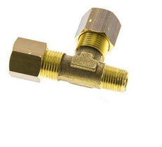 8mm & R1/8'' Brass Right Angle Tee Compression Fitting with Male Threads 135 bar DIN EN 1254-2 [2 Pieces]