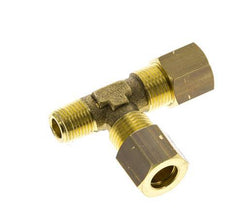 8mm & R1/8'' Brass Right Angle Tee Compression Fitting with Male Threads 135 bar DIN EN 1254-2 [2 Pieces]