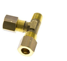 8mm & R1/8'' Brass Right Angle Tee Compression Fitting with Male Threads 135 bar DIN EN 1254-2 [2 Pieces]