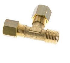 8mm & R1/4'' Brass Right Angle Tee Compression Fitting with Male Threads 135 bar DIN EN 1254-2 [2 Pieces]