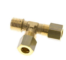 8mm & R1/4'' Brass Right Angle Tee Compression Fitting with Male Threads 135 bar DIN EN 1254-2 [2 Pieces]