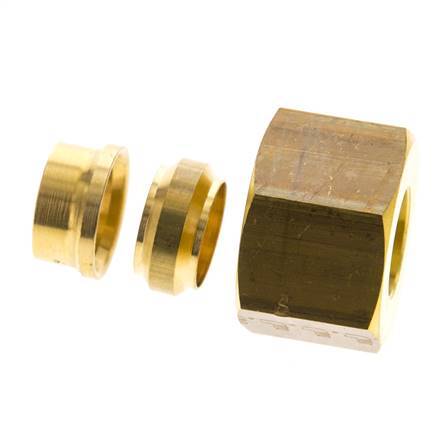 Accesorio de compresión recto de latón de 14 mm DN 1676 bar DIN EN 1254-2