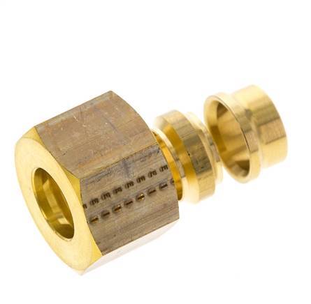 Accesorio de compresión recto de latón de 14 mm DN 1676 bar DIN EN 1254-2