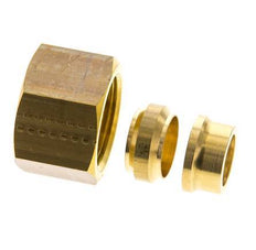 Accesorio de compresión recto de latón de 14 mm DN 1676 bar DIN EN 1254-2