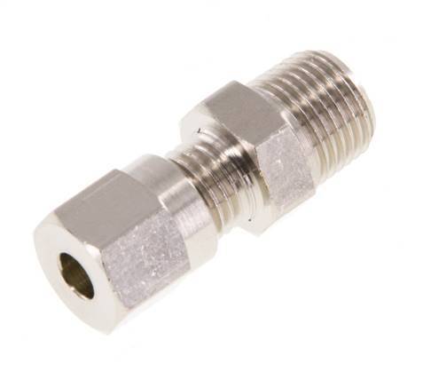 4LL & R1/8'' Nickel plated Brass Straight Cutting Fitting with Male Threads 100 bar ISO 8434-1 [5 Pieces]