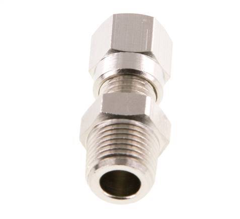 4LL & R1/8'' Nickel plated Brass Straight Cutting Fitting with Male Threads 100 bar ISO 8434-1 [5 Pieces]