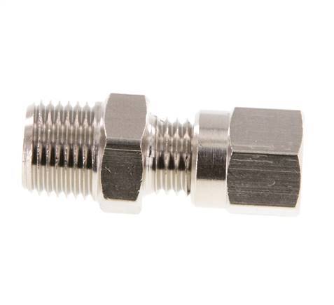 4LL & R1/8'' Nickel plated Brass Straight Cutting Fitting with Male Threads 100 bar ISO 8434-1 [5 Pieces]