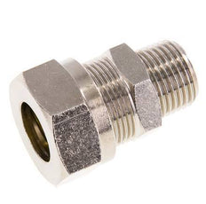 Racor de corte recto de latón niquelado 18L y R1/2'' con rosca macho 65 bar ISO 8434-1