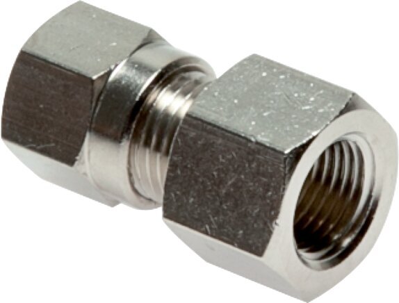 8LL & G3/8'' Nickel plated Brass Straight Cutting Fitting with Female Threads 100 bar ISO 8434-1 [2 Pieces]