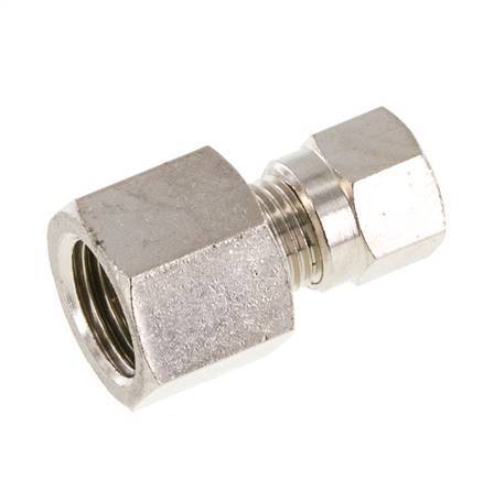 6LL & G1/4'' Nickel plated Brass Straight Cutting Fitting with Female Threads 100 bar ISO 8434-1 [2 Pieces]