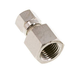 6LL & G1/4'' Nickel plated Brass Straight Cutting Fitting with Female Threads 100 bar ISO 8434-1 [2 Pieces]