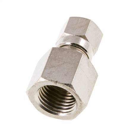 6LL & G1/4'' Nickel plated Brass Straight Cutting Fitting with Female Threads 100 bar ISO 8434-1 [2 Pieces]