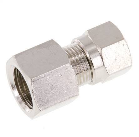 8LL & G1/4'' Nickel plated Brass Straight Cutting Fitting with Female Threads 100 bar ISO 8434-1 [2 Pieces]