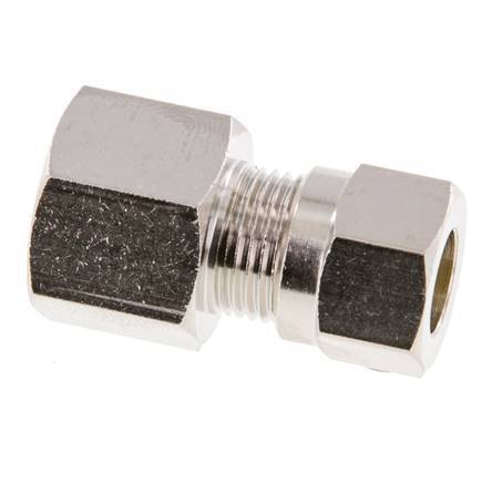 8LL & G1/4'' Nickel plated Brass Straight Cutting Fitting with Female Threads 100 bar ISO 8434-1 [2 Pieces]