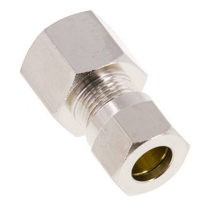 8LL & G1/4'' Nickel plated Brass Straight Cutting Fitting with Female Threads 100 bar ISO 8434-1 [2 Pieces]