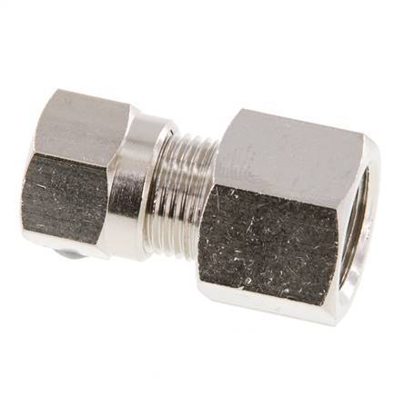 8LL & G1/4'' Nickel plated Brass Straight Cutting Fitting with Female Threads 100 bar ISO 8434-1 [2 Pieces]