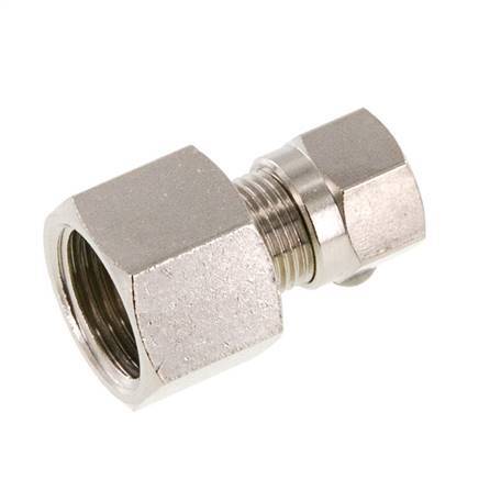 8LL & G3/8'' Nickel plated Brass Straight Cutting Fitting with Female Threads 100 bar ISO 8434-1 [2 Pieces]