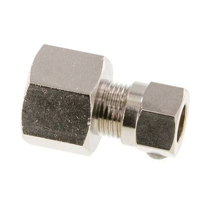 8LL & G3/8'' Nickel plated Brass Straight Cutting Fitting with Female Threads 100 bar ISO 8434-1 [2 Pieces]