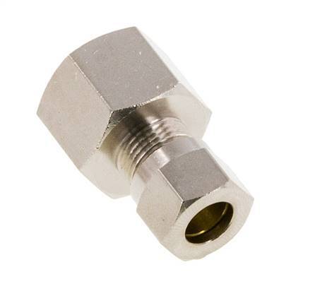 8LL & G3/8'' Nickel plated Brass Straight Cutting Fitting with Female Threads 100 bar ISO 8434-1 [2 Pieces]