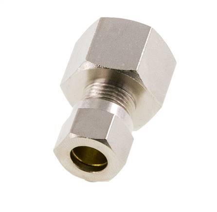 8LL & G3/8'' Nickel plated Brass Straight Cutting Fitting with Female Threads 100 bar ISO 8434-1 [2 Pieces]