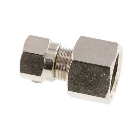 8LL & G3/8'' Nickel plated Brass Straight Cutting Fitting with Female Threads 100 bar ISO 8434-1 [2 Pieces]