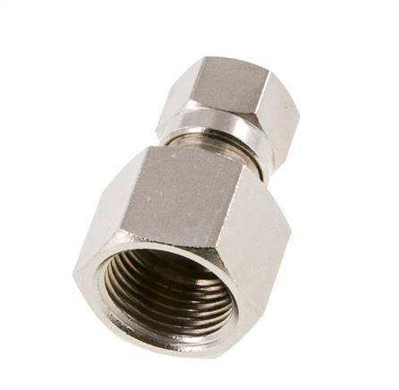 8LL & G3/8'' Nickel plated Brass Straight Cutting Fitting with Female Threads 100 bar ISO 8434-1 [2 Pieces]