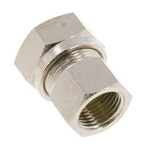 Racor de corte recto de latón niquelado 18L y G1/2'' con rosca hembra 65 bar ISO 8434-1