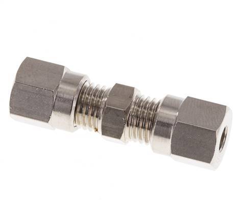 4LL Nickel plated Brass Straight Cutting Fitting 100 bar ISO 8434-1 [2 Pieces]