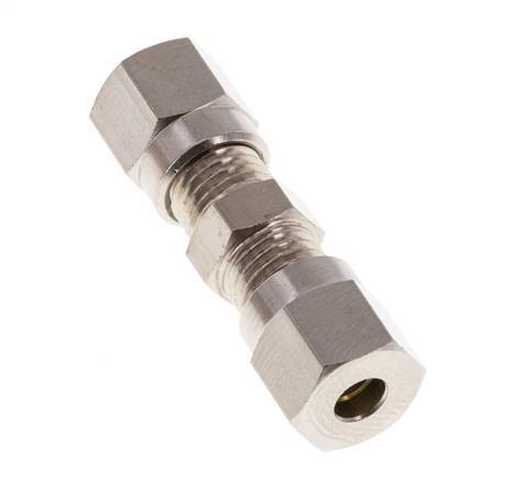 4LL Nickel plated Brass Straight Cutting Fitting 100 bar ISO 8434-1 [2 Pieces]