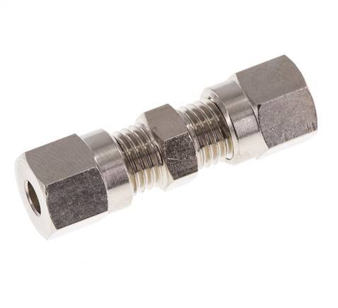 4LL Nickel plated Brass Straight Cutting Fitting 100 bar ISO 8434-1 [2 Pieces]