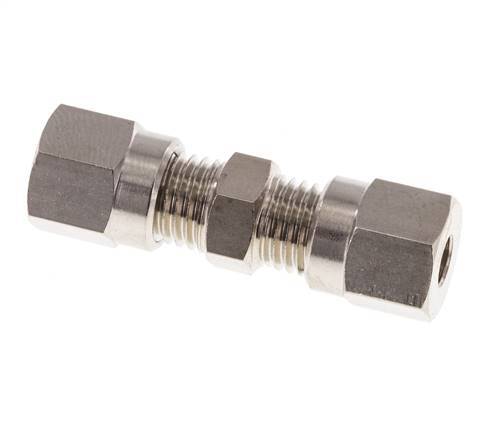 4LL Nickel plated Brass Straight Cutting Fitting 100 bar ISO 8434-1 [2 Pieces]