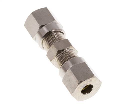 4LL Nickel plated Brass Straight Cutting Fitting 100 bar ISO 8434-1 [2 Pieces]