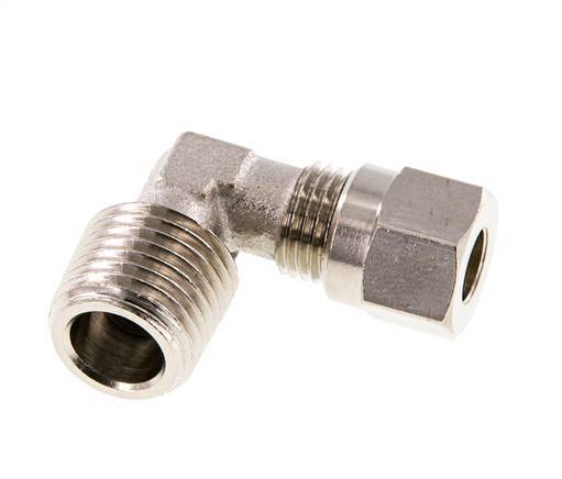 6LL & R1/4'' Nickel plated Brass Elbow Cutting Fitting with Male Threads 100 bar ISO 8434-1 [2 Pieces]