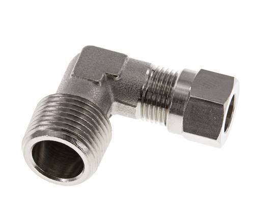 8LL & R3/8'' Nickel plated Brass Elbow Cutting Fitting with Male Threads 100 bar ISO 8434-1 [2 Pieces]