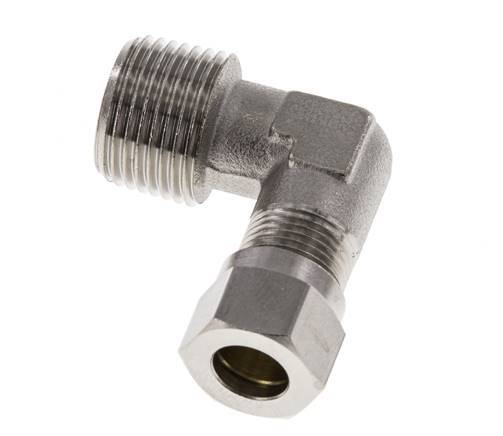 8LL & R3/8'' Nickel plated Brass Elbow Cutting Fitting with Male Threads 100 bar ISO 8434-1 [2 Pieces]