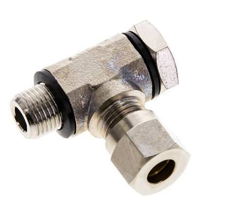 6LL & G1/8'' Nickel plated Brass Swivel Joint Cutting Fitting with Male Threads 100 bar Rotatable ISO 8434-1 [2 Pieces]
