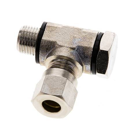 6LL & G1/8'' Nickel plated Brass Swivel Joint Cutting Fitting with Male Threads 100 bar Rotatable ISO 8434-1 [2 Pieces]