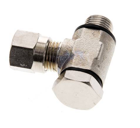 6LL & G1/8'' Nickel plated Brass Swivel Joint Cutting Fitting with Male Threads 100 bar Rotatable ISO 8434-1 [2 Pieces]