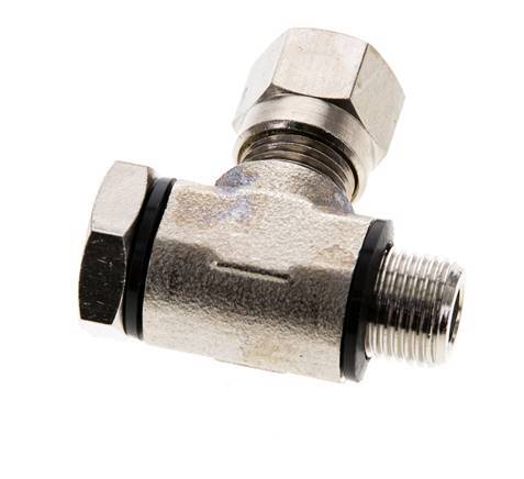 6LL & G1/8'' Nickel plated Brass Swivel Joint Cutting Fitting with Male Threads 100 bar Rotatable ISO 8434-1 [2 Pieces]