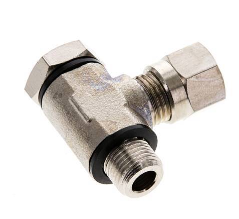 6LL & G1/8'' Nickel plated Brass Swivel Joint Cutting Fitting with Male Threads 100 bar Rotatable ISO 8434-1 [2 Pieces]