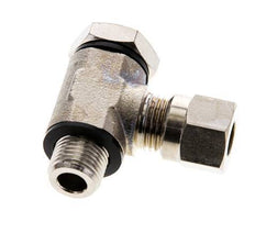 6LL & G1/8'' Nickel plated Brass Swivel Joint Cutting Fitting with Male Threads 100 bar Rotatable ISO 8434-1 [2 Pieces]